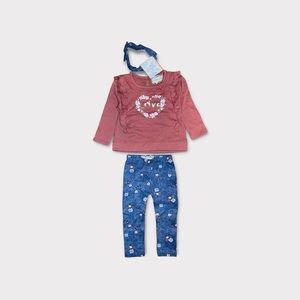 Btween 3 Piece “Love” Floral Matching Set